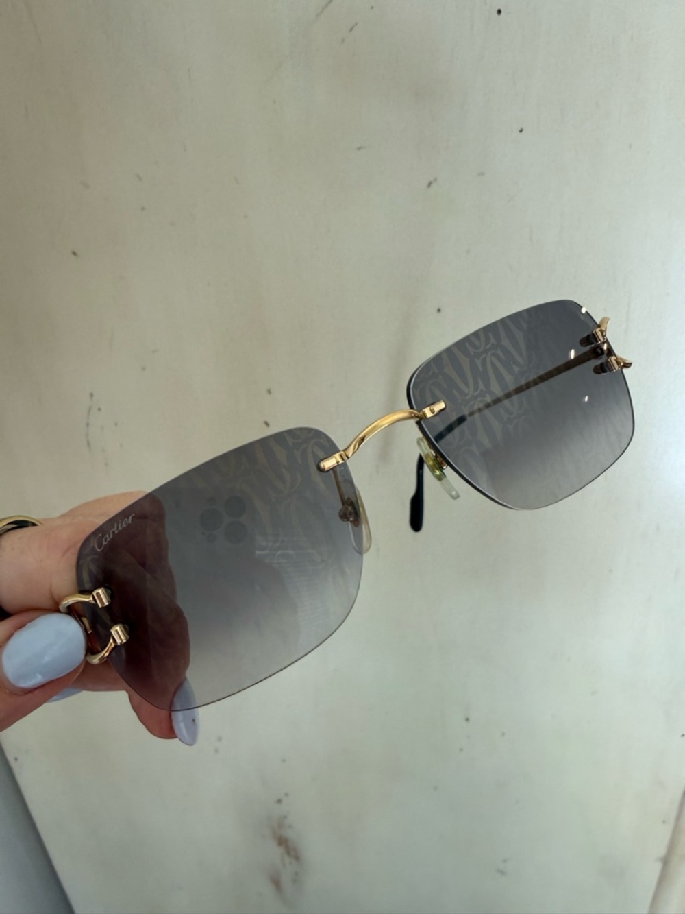Cartier Gold and Gray Sunglasses - Picture 9 of 9